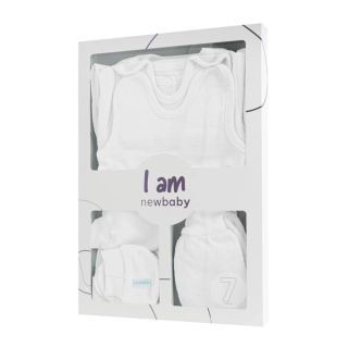 7-dílná kojenecká soupravička do porodnice New Baby I AM bílá velikost 62 (3-6m)