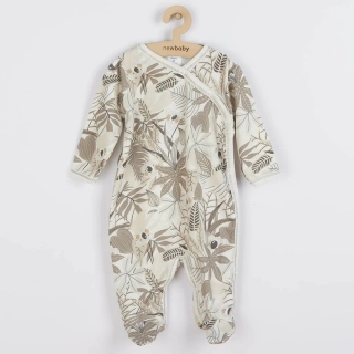 Kojenecký bavlněný overal s bočním zapínáním New Baby Lovely hnědý velikost 74 (6-9m)
