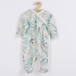 Kojenecký bavlněný overal s bočním zapínáním New Baby Lovely zelený velikost 68 (4-6m)