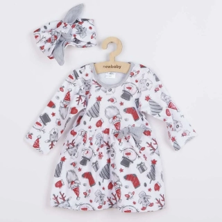 Kojenecké bavlněné šatičky s čelenkou New Baby Christmas velikost 80 (9-12m)