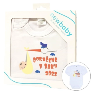 Body s potiskem New Baby Doručené v roku 2023 - darčekové balenie velikost 80 (9-12m)