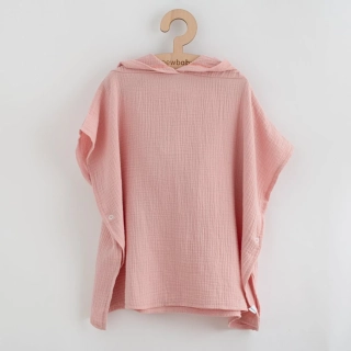 Dětské mušelínové pončo New Baby Feeling růžová 50 cm velikost S