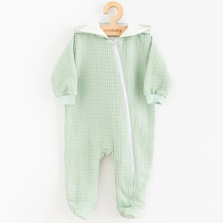 Kojenecký mušelínový overal s kapucí New Baby Comfort clothes šalvějová velikost 80 (9-12m)