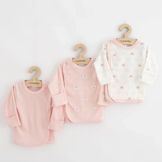 Kojenecká košilka New Baby Classic II Holka 3ks růžová velikost 62 (3-6m)