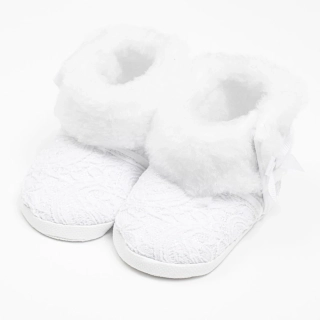 Kojenecké zimní krajkové kozačky New Baby 0-3 m bílé velikost 116/122