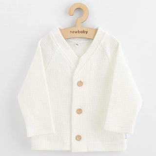Kojenecký kabátek na knoflíky New Baby Luxury clothing Oliver bílý velikost 56 (0-3m)