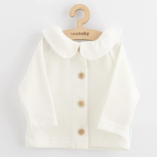 Kojenecký kabátek na knoflíky New Baby Luxury clothing Laura bílý velikost 80 (9-12m)