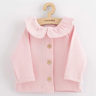 Kojenecký kabátek na knoflíky New Baby Luxury clothing Laura růžový velikost 86 (12-18m)