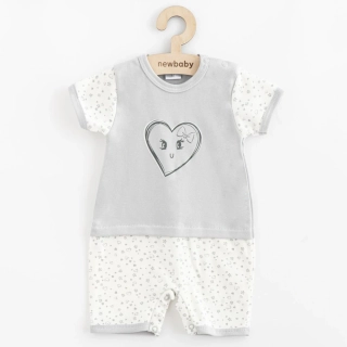 Kojenecký letní bavlněný overal New Baby Srdíčka velikost 80 (9-12m)