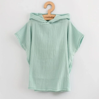 Dětské mušelínové pončo New Baby Feeling mint 35 cm velikost XS