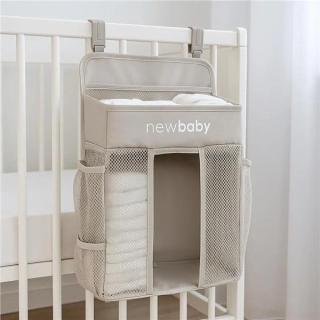 Organizér na postýlku TinyTidy New Baby šedý