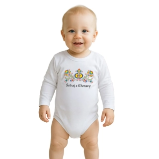 Dětské body s potiskem New Baby Lidový vzor Šohaj z Moravy velikost 68 (4-6m)