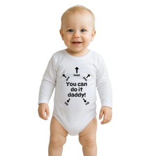 Dětské body s potiskem New Baby You can do it daddy! velikost 86 (12-18m)