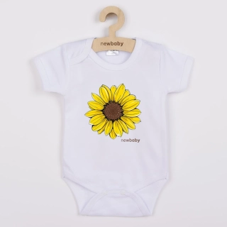 Dětské body s potiskem New Baby Slunečnice - krátký rukáv velikost 68 (4-6m)