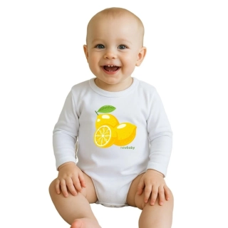 Dětské body s potiskem New Baby Lemon - krátký rukáv, vel. 74 (6-9m)