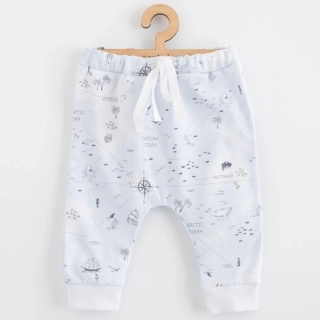 Dětské bavlněné kalhoty Jogger New Baby For Babies ocean velikost 80 (9-12m)