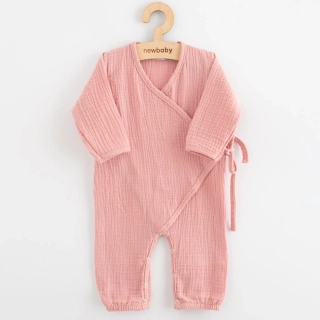 Kojenecký mušelínový overal New Baby pink velikost 86 (12-18m)