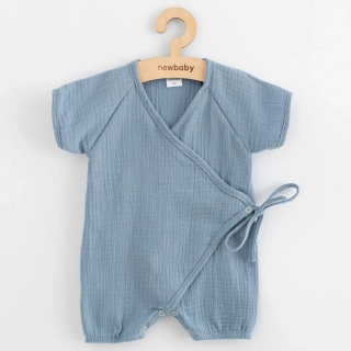 Kojenecký letní mušelínový overal New Baby blue velikost 74 (6-9m)