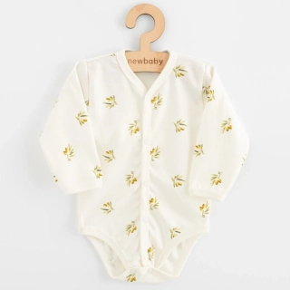 Kojenecké celorozepínací body s dlouhým rukávem z organické bavlny New Baby Olivy, vel. 68 (4-6m)