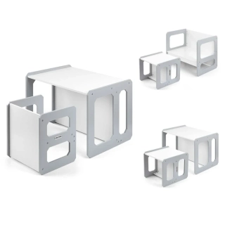 Milly Mally Stella 3v1 dětský stůl a židle šedé