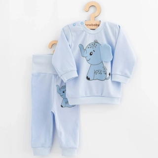 Kojenecká souprava tričko a tepláčky New Baby Happy Elephant blue velikost 68 (4-6m)