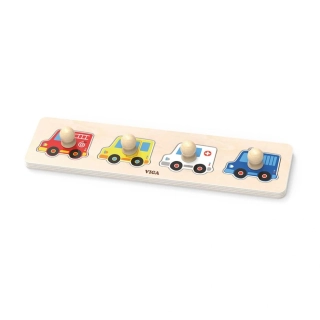 Dřevěné puzzle s úchyty pro nejmenší Viga Auta