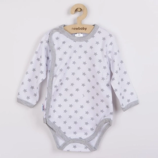 Kojenecké celorozepínací body New Baby Classic II šedé s hvězdičkami, vel. 74 (6-9m)