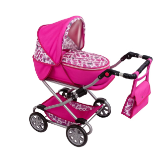 Dětský kočárek pro panenky 2v1 New Baby Monika růžový