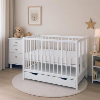 Dětská postýlka se šuplíkem New Baby LILLY bílá