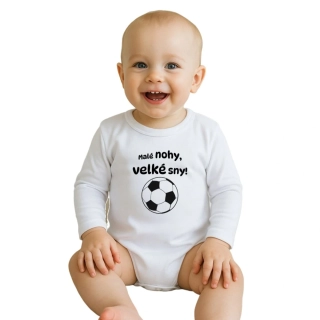 Dětské body s potiskem New Baby Malé nohy, velké sny!, vel. 56 (0-3m)