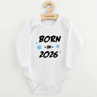 Dětské body s potiskem New Baby BORN IN 2026 blue, vel. 56 (0-3m)