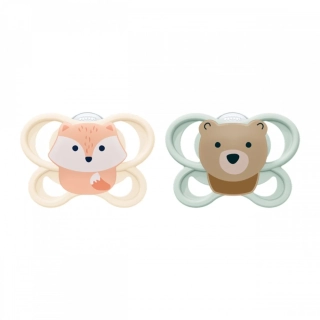 Dudlík NUK Perfect Match Air FOX/BEAR 0-2m 2ks box velikost 0-2 m