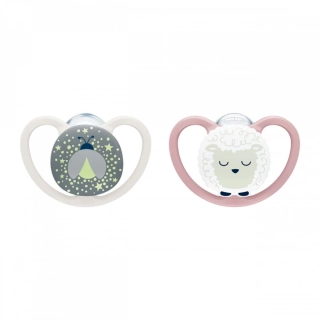 Dudlík NUK Perfect Match Air Night FIREFLY/SHEEP 6-18m 2ks box velikost 6-18 m