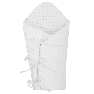 Luxusní šněrovací zavinovačka z Minky New Baby bílá 75x75 cm