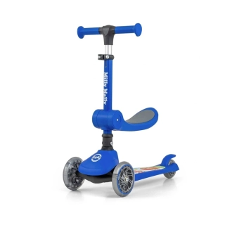 Tříkolová balanční koloběžka-scooter se sedátkem FUZZY Milly Mally blue