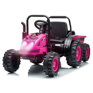 Elektrický traktor s vlečkou Milly Mally Farmer růžový