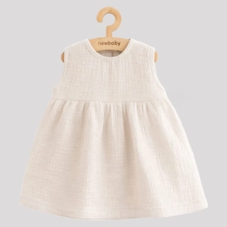 Kojenecké mušelínové šaty New Baby Ella linen velikost 74 (6-9m)
