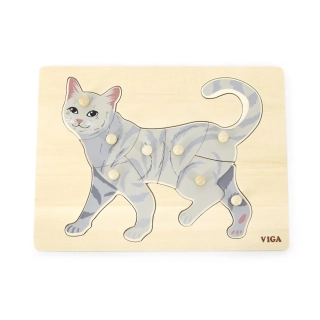 Dětské dřevěné puzzle s úchyty Viga Cat
