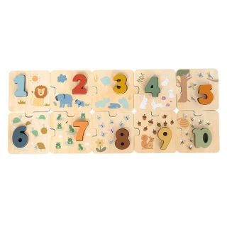 Dřevěné puzzle s čísly pro nejmenší Baby Mix